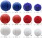 Hanging Party Decorations Set, 15pcs Navy Blue White Red Paper Flowers Pom Poms Balls and Paper Lanterns for 4th of July Decorations Patriotic Decoration Wedding Birthday Baby Shower